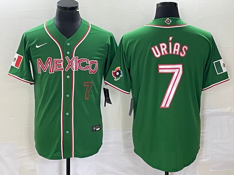 Men 2023 World Cub Mexico #7 Urias Green Nike MLB Jersey24->more jerseys->MLB Jersey